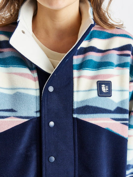 Branded woven Harper & Lewis branded badge on the chest of this retro pattern fleece boilersuit.