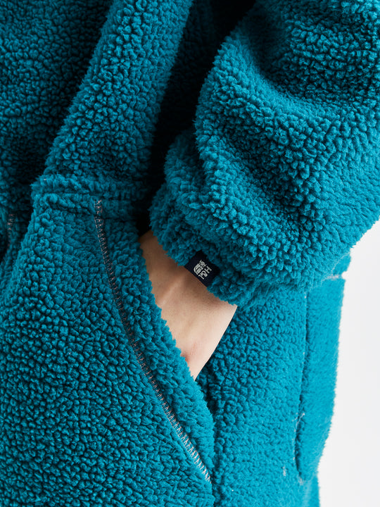 Harper & Lewis woven branded tab on the cuff of the Fluffy Sherpa Fleece Boilersuit.