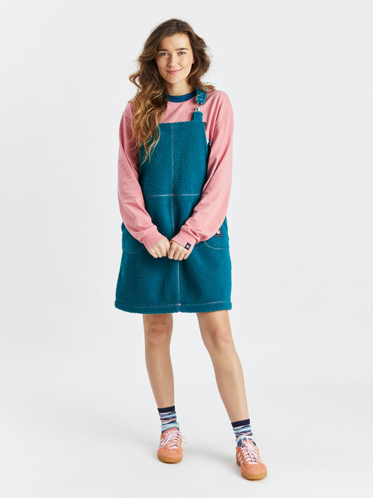 Fluffy Sherpa dress features the classic Harper & Lewis branded badge on the pocket of the dress.