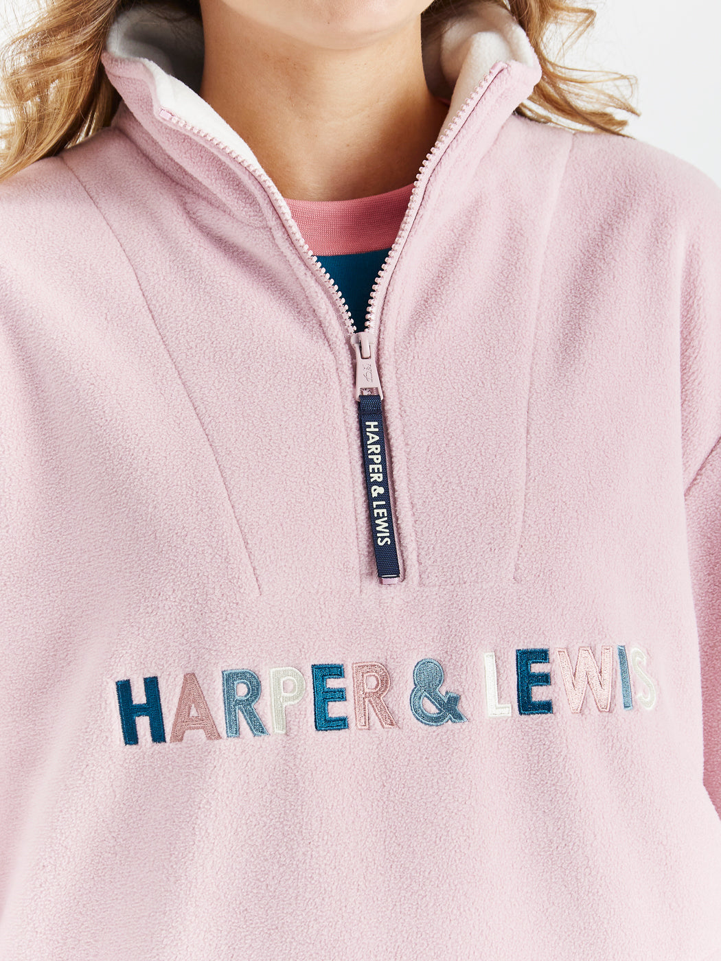 Oversized womens pink fleece jacket, the perfect layering piece or to be worn on its own.