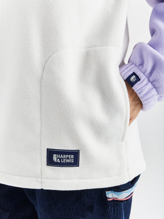 One Eighty 1/4 Zip Fleece Lavender & Cream