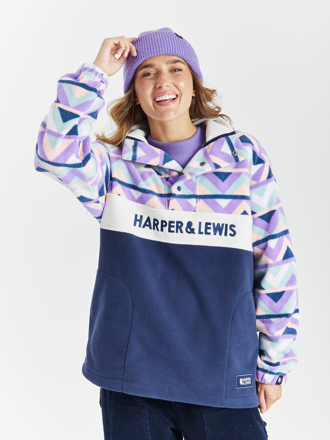 Brave the weather in this oversized polar fleece, with our classic navy details.