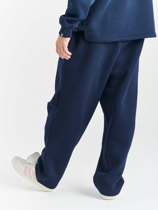 These Navy jogging bottoms are an oversized fit to give a cosy feel.