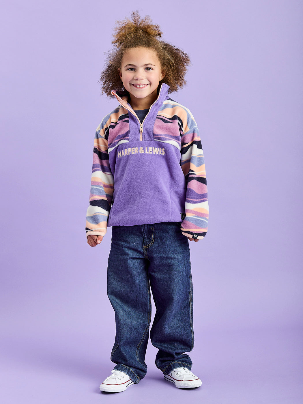 Kids Bodie Retro Pattern 1/4 Zip Fleece