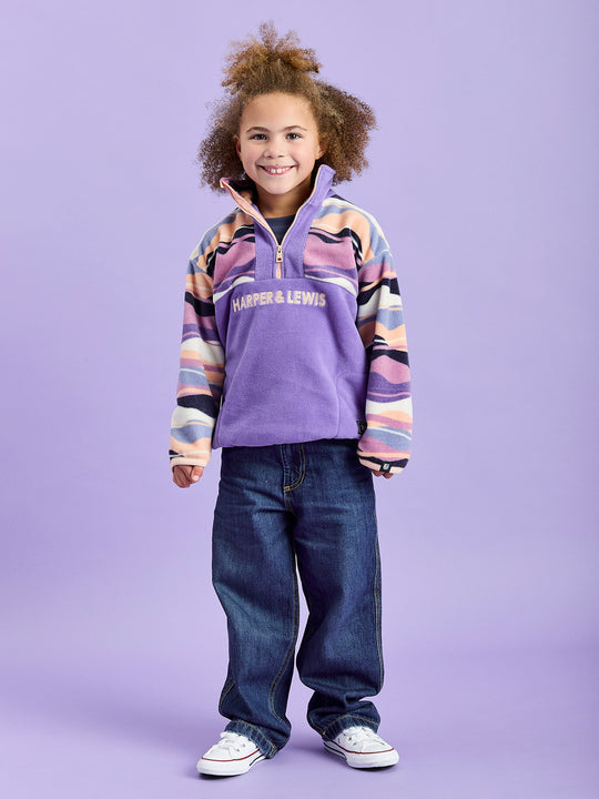 Kids Bodie Retro Pattern 1/4 Zip Fleece