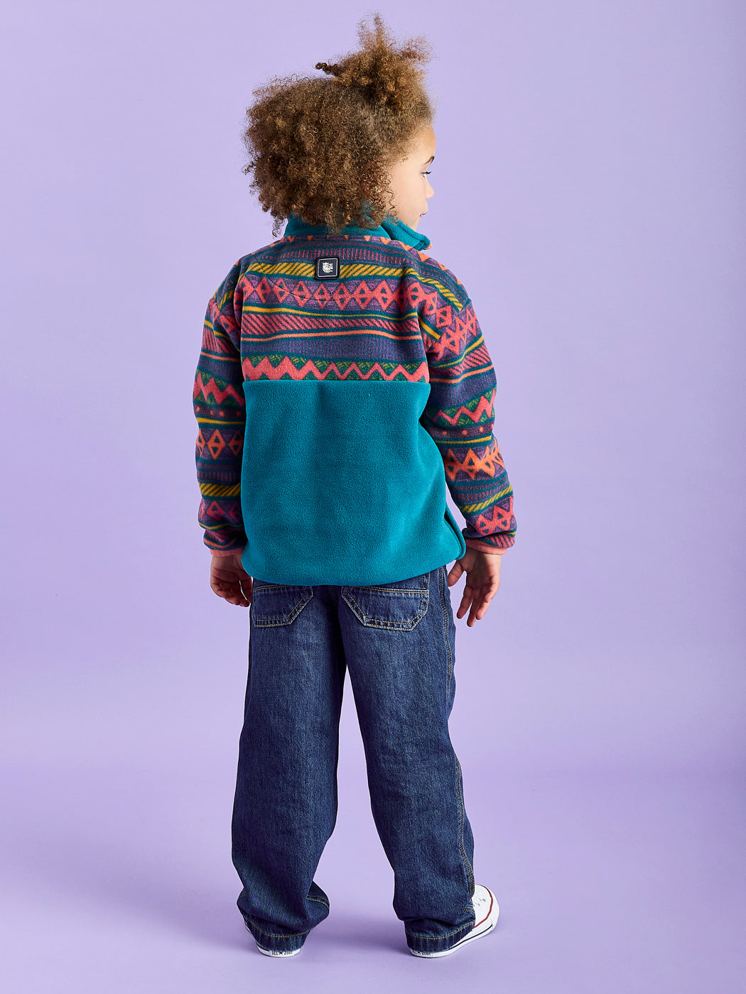 Fleece mit 1/4-Reißverschluss und Retro-Muster fŸr Kinder, Sloan
