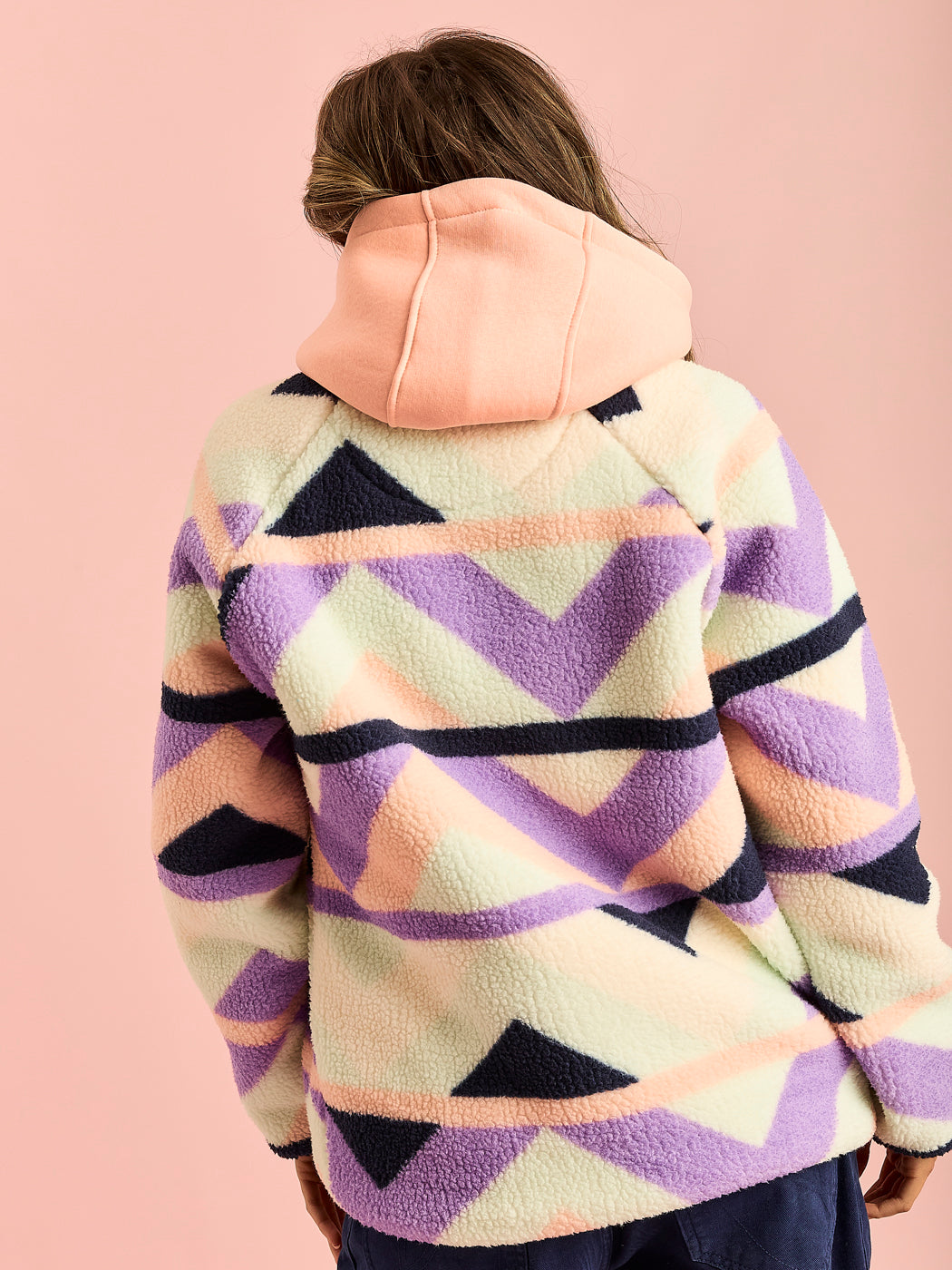 Austin Retro Pattern Full Zip Sherpa Fleece