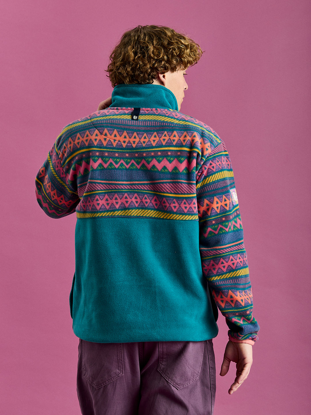 Bodie Retro Pattern 1/4 Zip Fleece