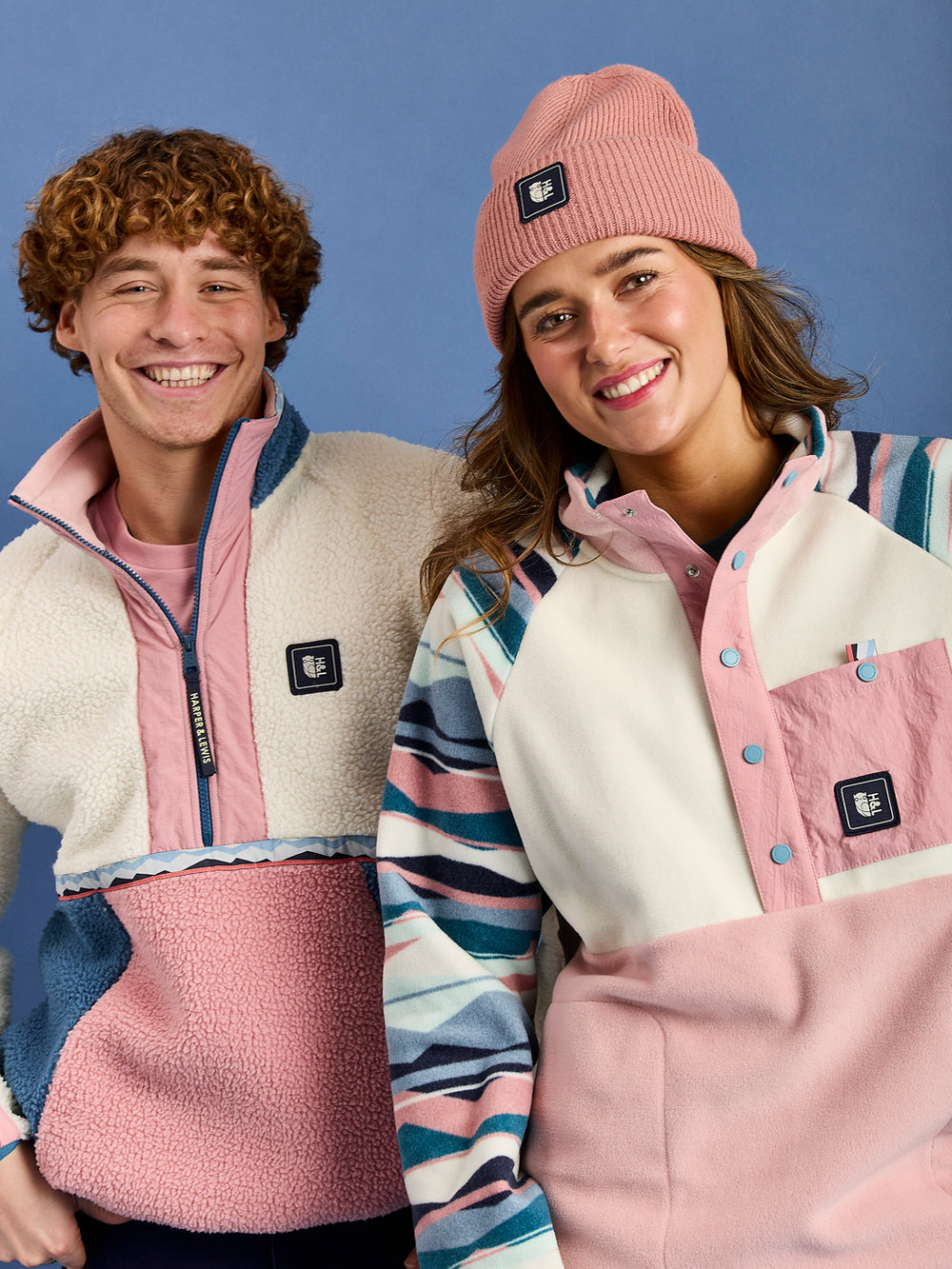 Sutton Retro Pattern Popper Neck Fleece