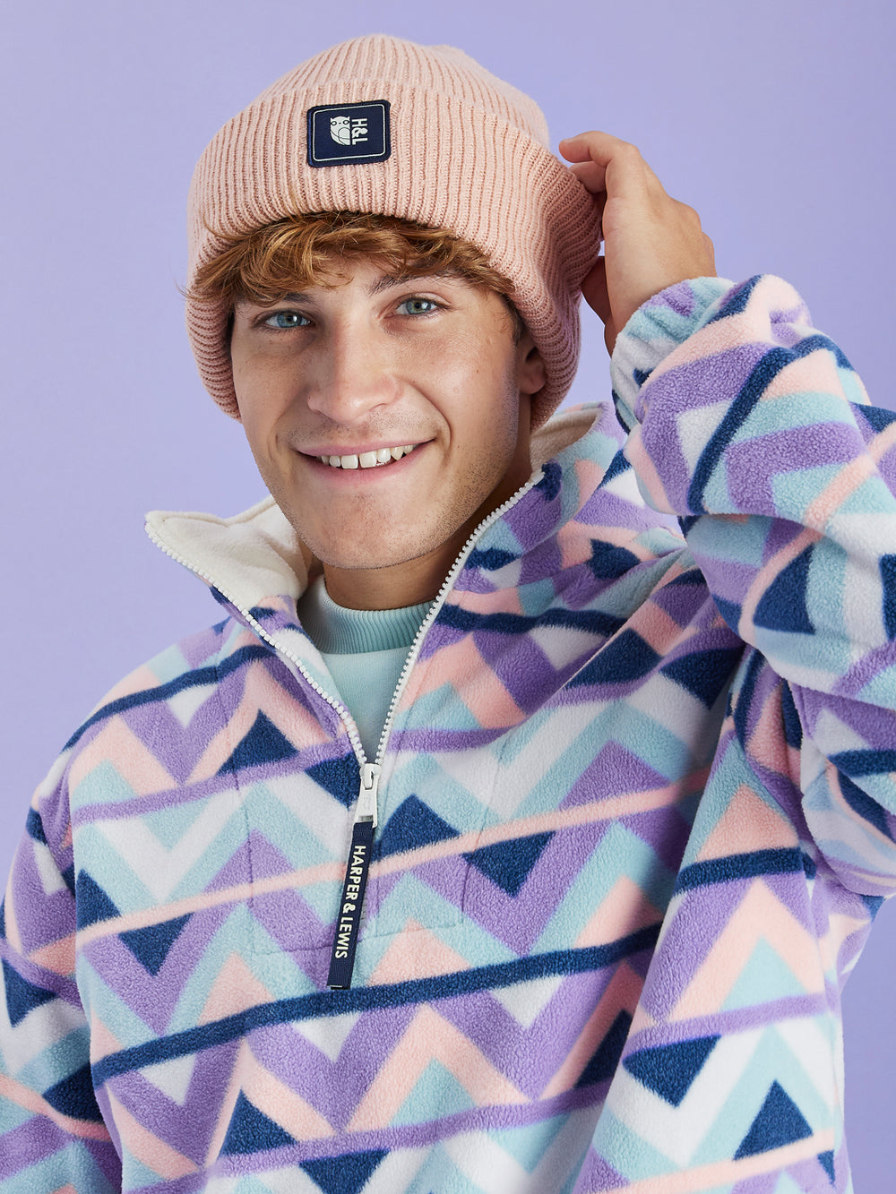 Crafted from 100% acrylic, this cosy turn-up beanie offers a soft and snug feel, perfect for keeping you comfortable during the colder months.