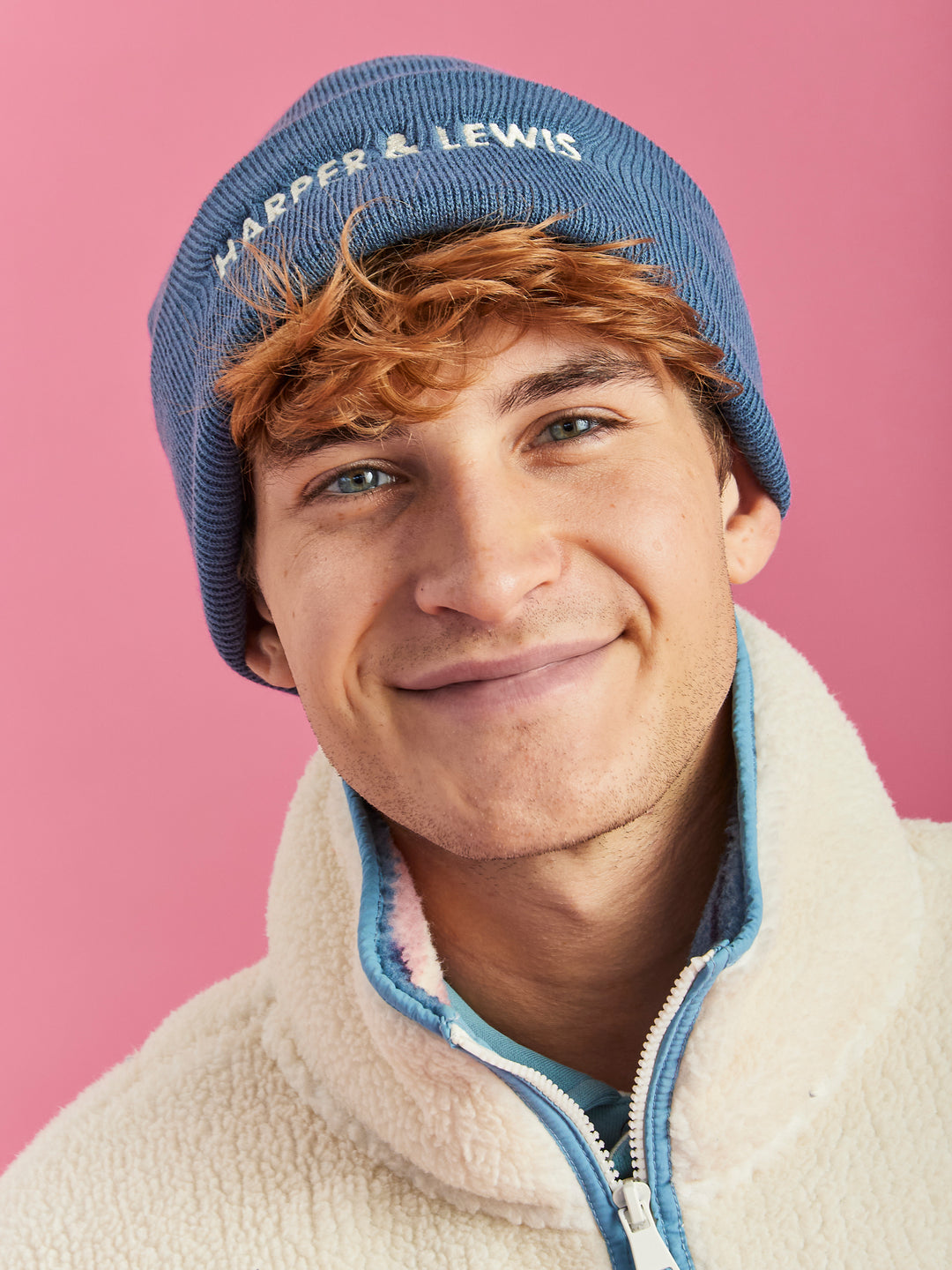 Brighten up your winter wardrobe with the Ocean Beanie, a cosy turn-up beanie in Airforce Blue.