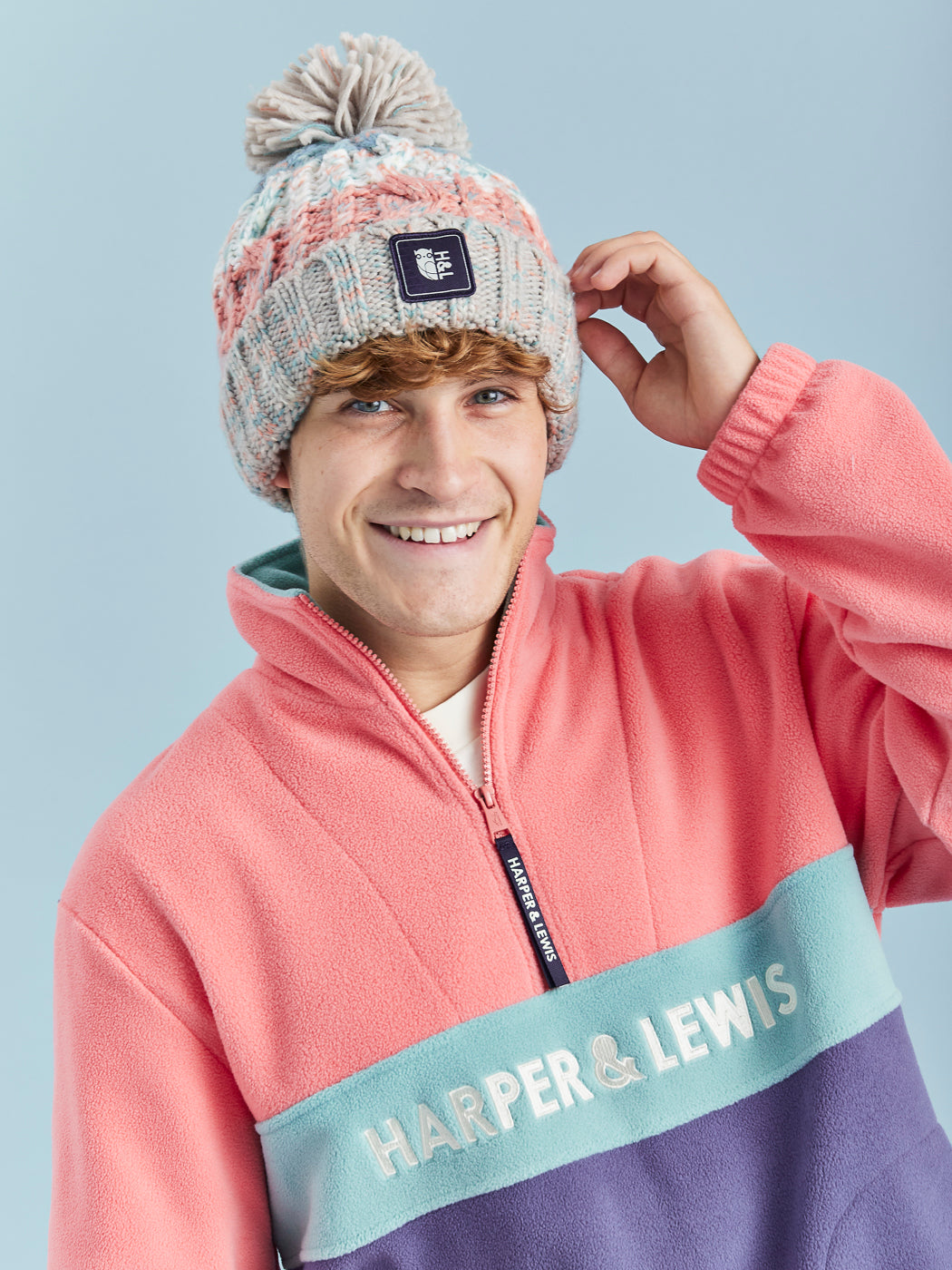 Add a pop of colour to your winter wardrobe with the Breckenridge Pom Pom Beanie in Milkshake Mix.
