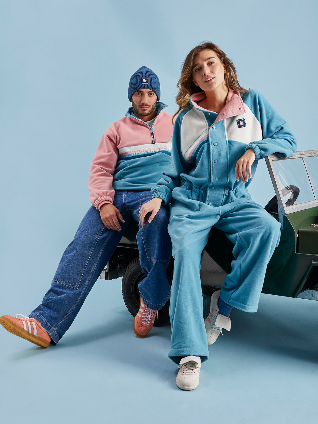 A cosy twist to your wardrobe with the River Full Colour Block Fleece Boilersuit.