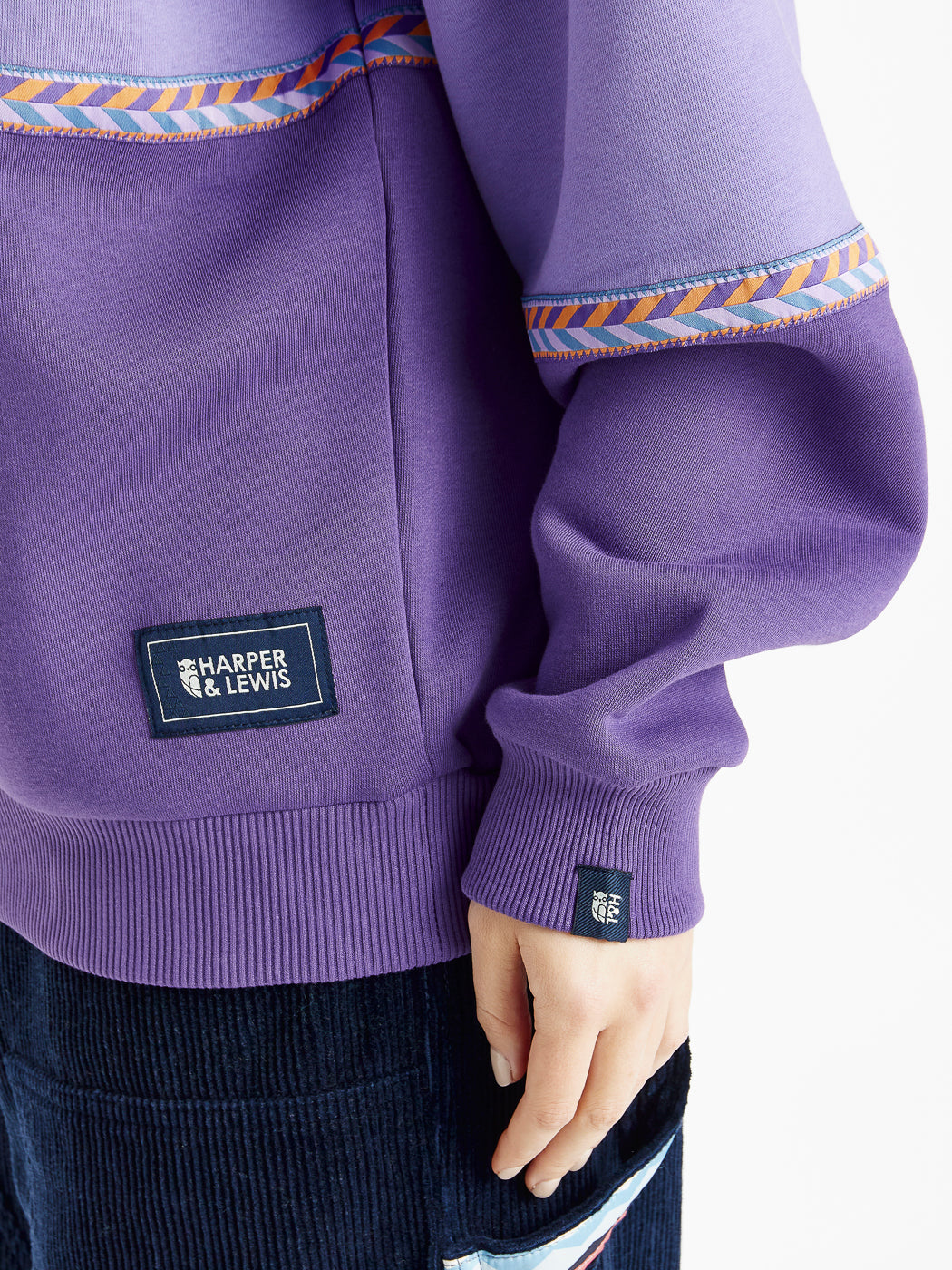 Womens sweatshirt with branded tab details along the hem and the cuff of the sweatshirt.