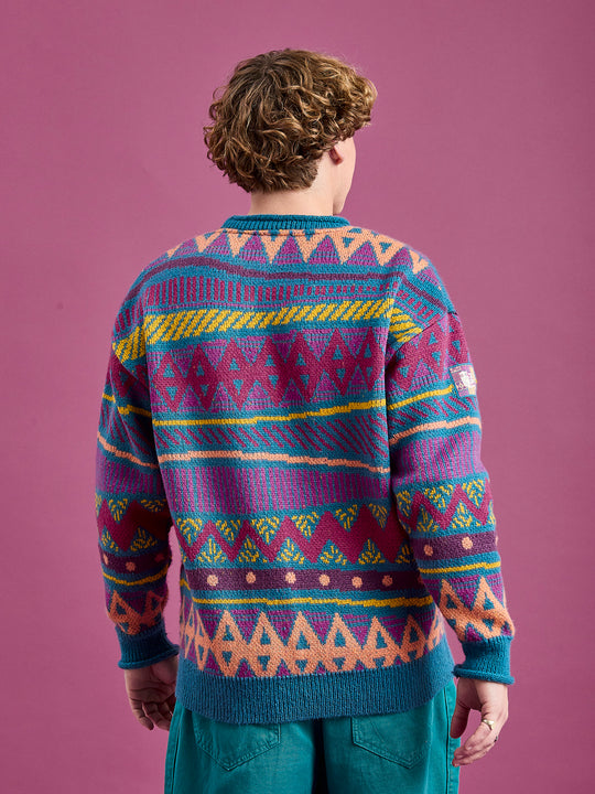back shot of the knitted jumper showing the slouchy fit.