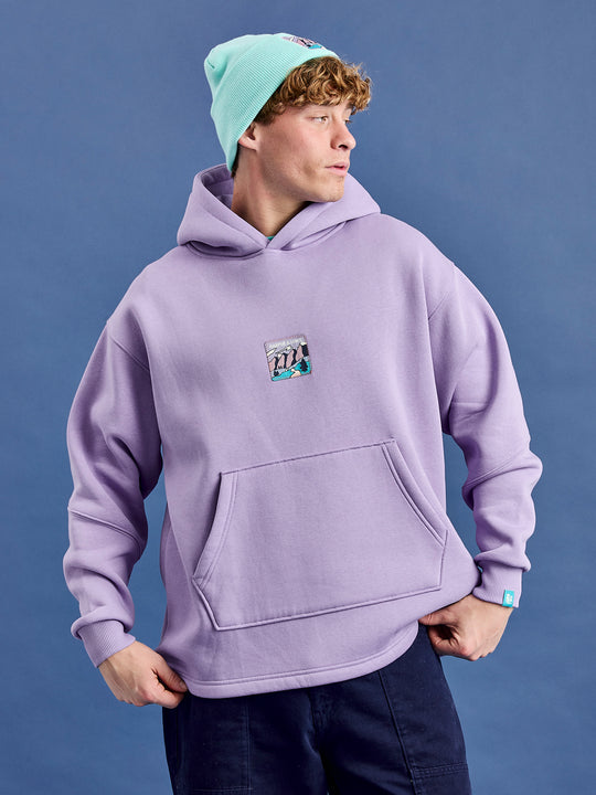 Male models wears the light purple made from a robust blend of 65% Cotton and 35% Polyester.