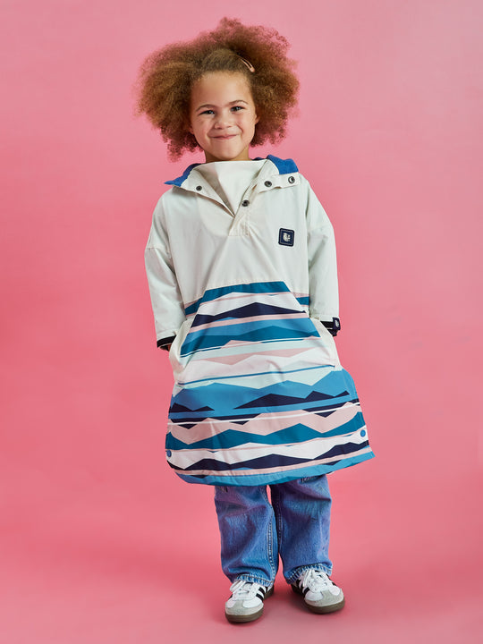 Kids Alva Retro Pattern Poncho