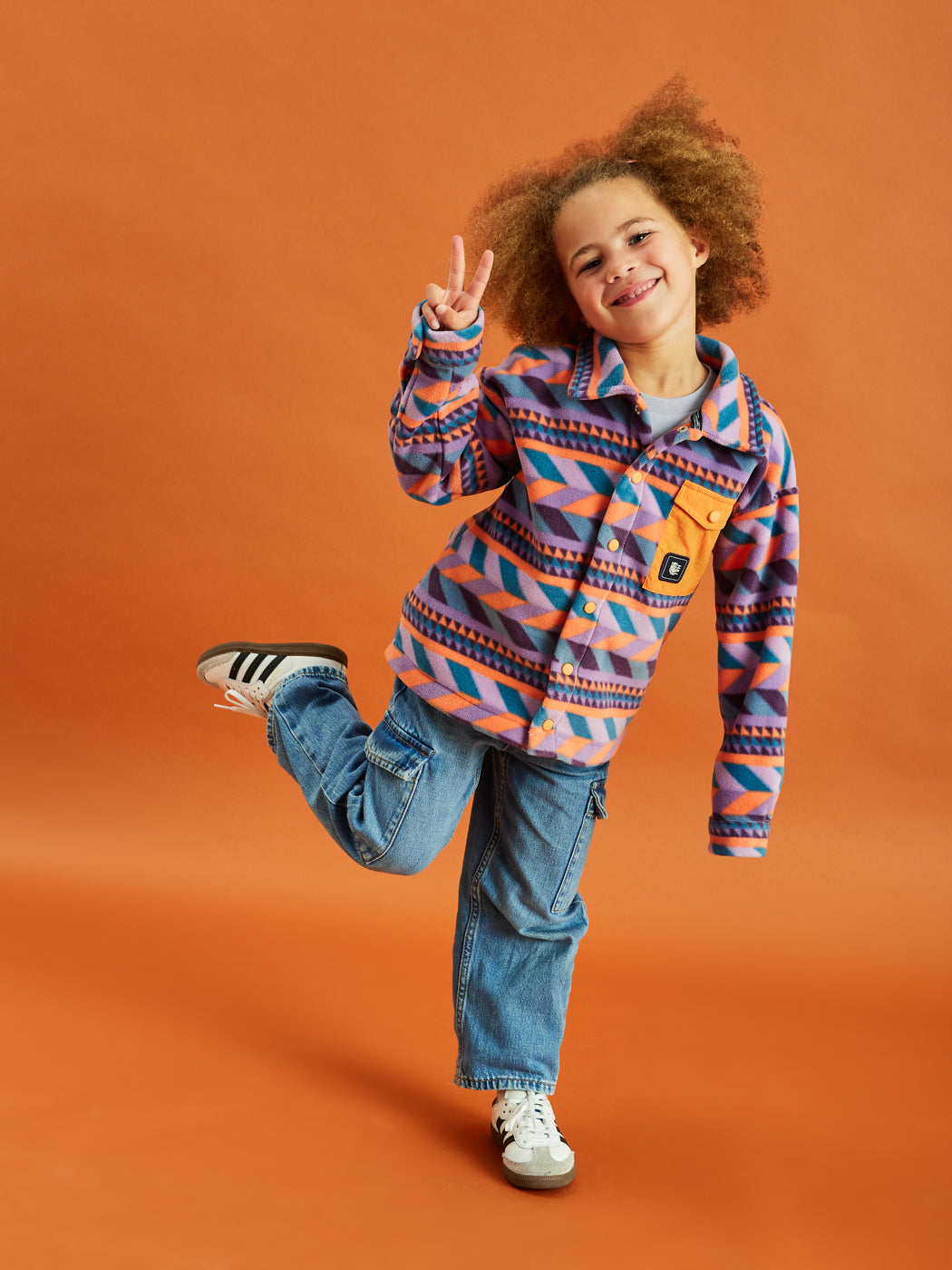 Kids Greer Retro Pattern Fleece Shirt