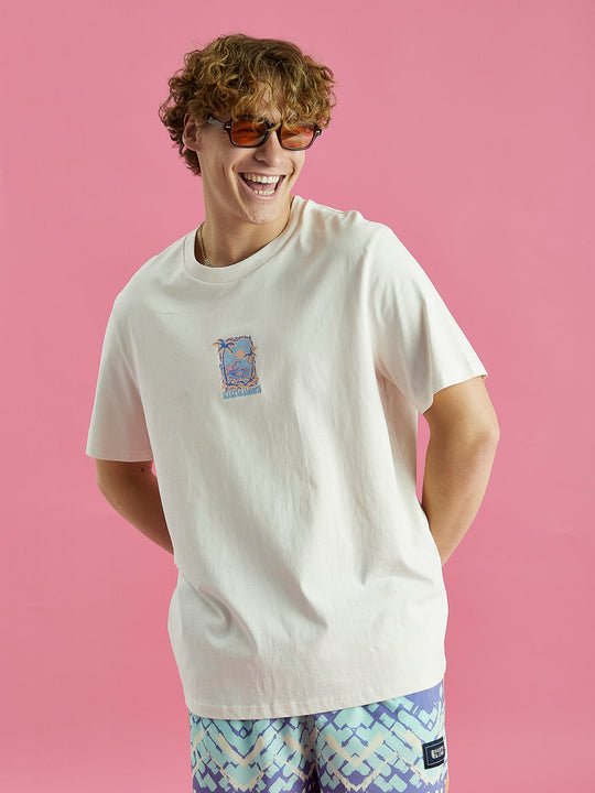 This unisex tshirt has set in sleeves and has a relaxed fit.