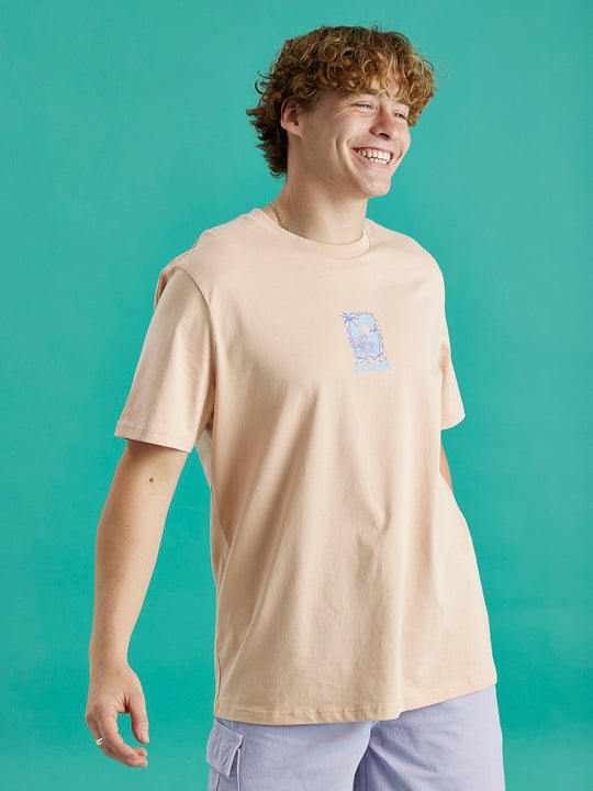 This unisex tshirt has set in sleeves and has a relaxed fit.
