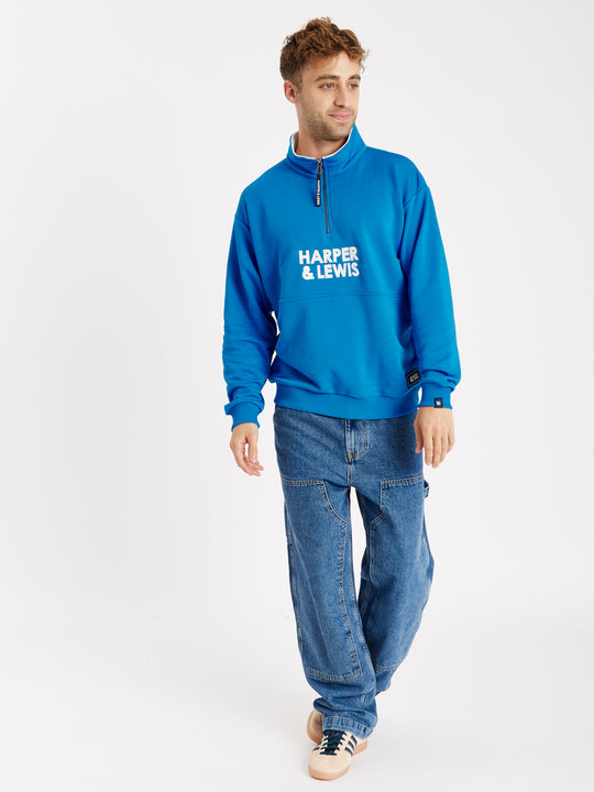 Sweet Pea 1/4 Zip Sweater Royal Blue