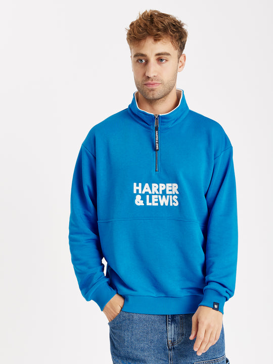Sweet Pea 1/4 Zip Sweater Royal Blue
