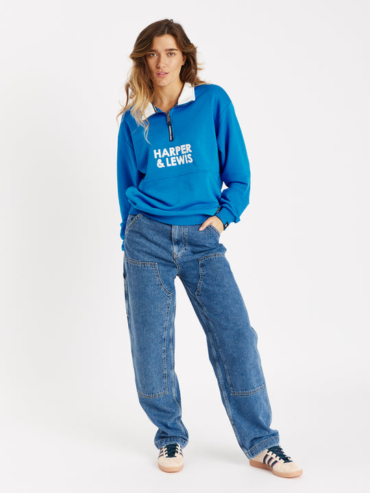 Sweet Pea 1/4 Zip Sweater Royal Blue