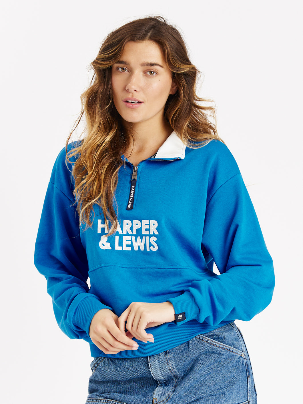 Sweet Pea 1/4 Zip Sweater Royal Blue