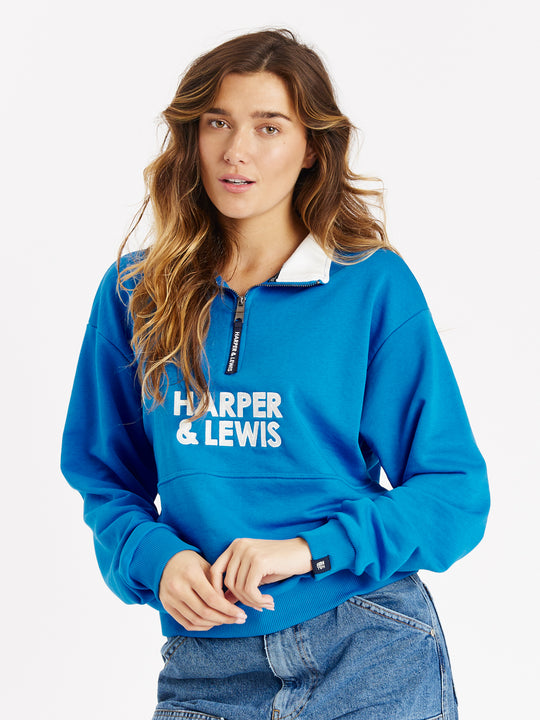 Sweet Pea 1/4 Zip Sweater Royal Blue