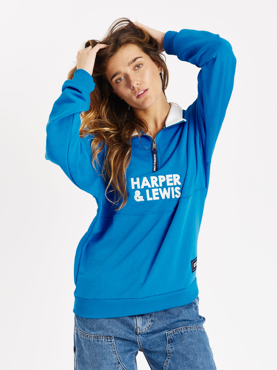 Sweet Pea 1/4 Zip Sweater Royal Blue