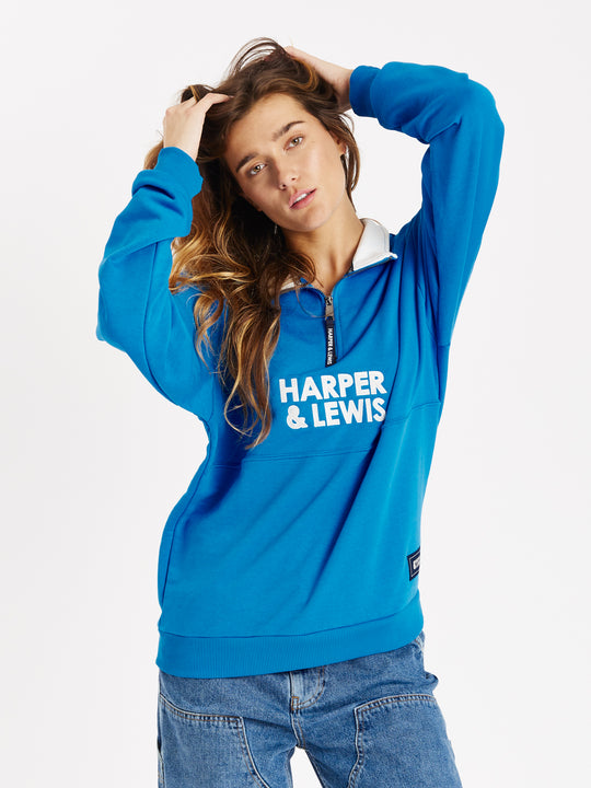Sweet Pea 1/4 Zip Sweater Royal Blue