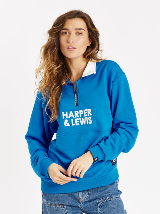 Sweet Pea 1/4 Zip Sweater Royal Blue