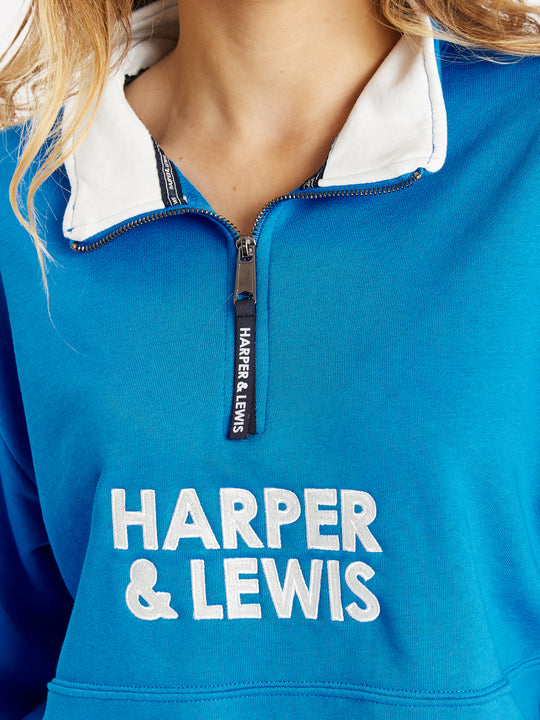 Sweet Pea 1/4 Zip Sweater Royal Blue