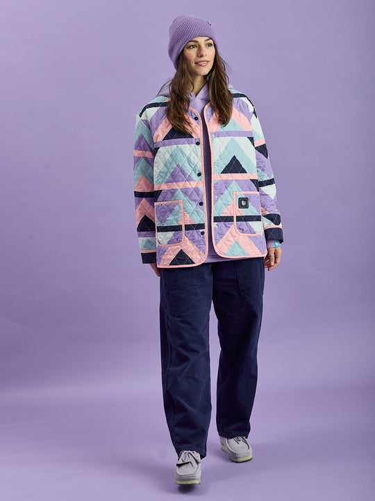 Zinnia Retro Pattern Quilted Jacket