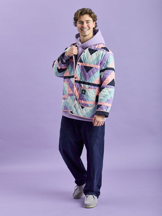 Zinnia Retro Pattern Quilted Jacket