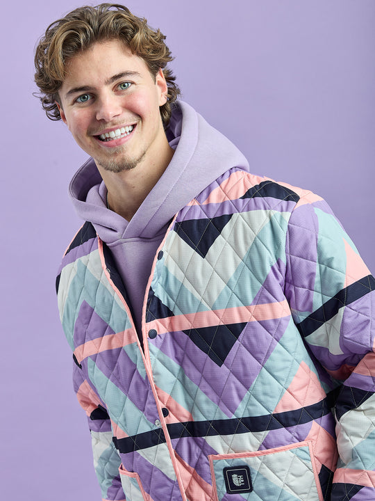 Zinnia Retro Pattern Quilted Jacket