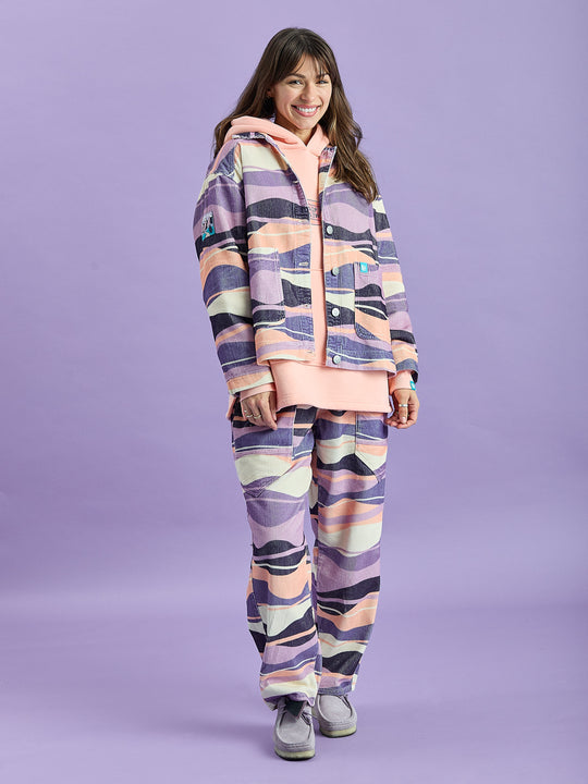 Kiki Retro Pattern Corduroy Jacket