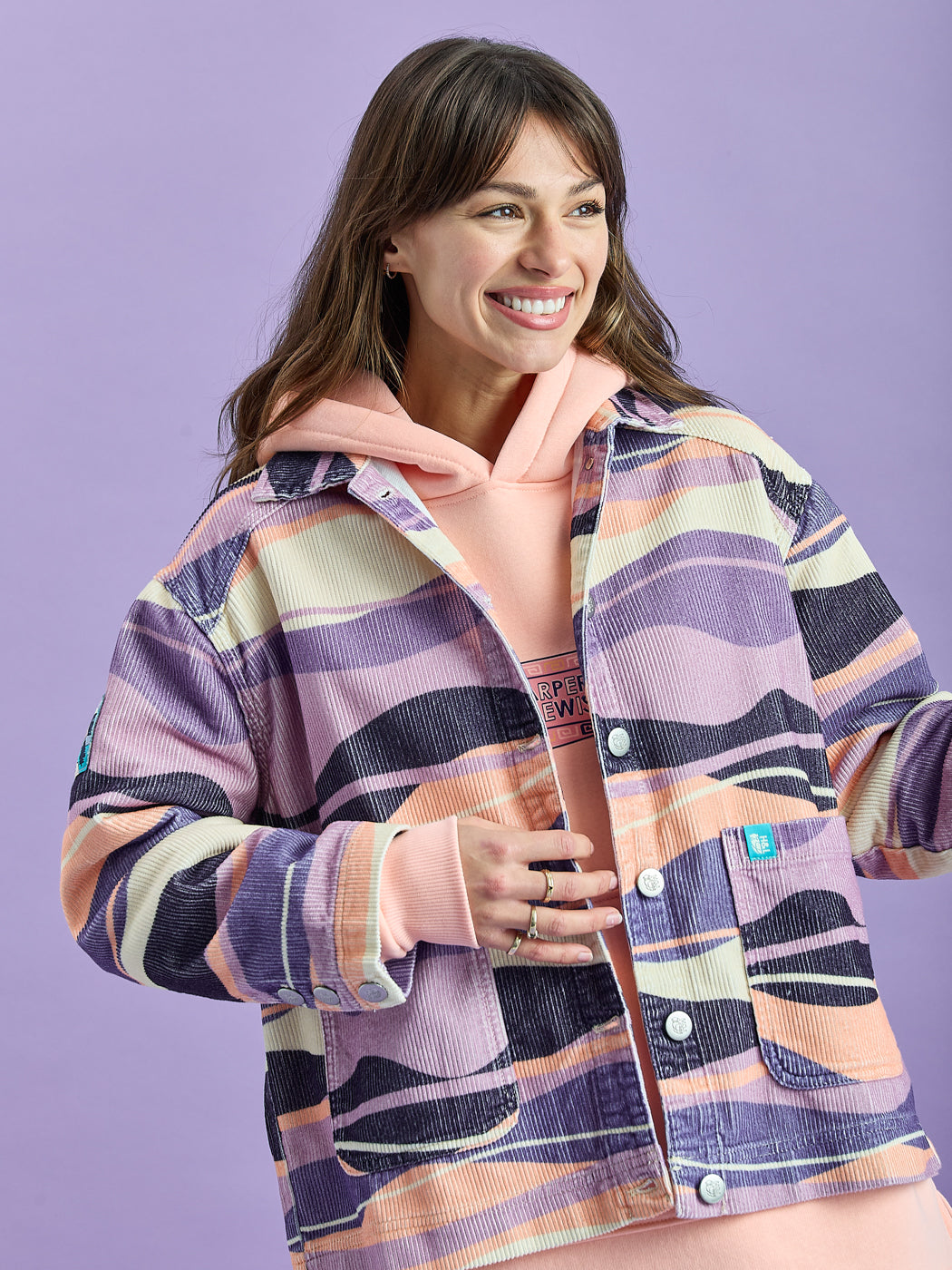 Kiki Retro Pattern Corduroy Jacket
