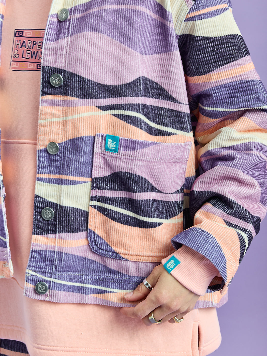 Kiki Retro Pattern Corduroy Jacket