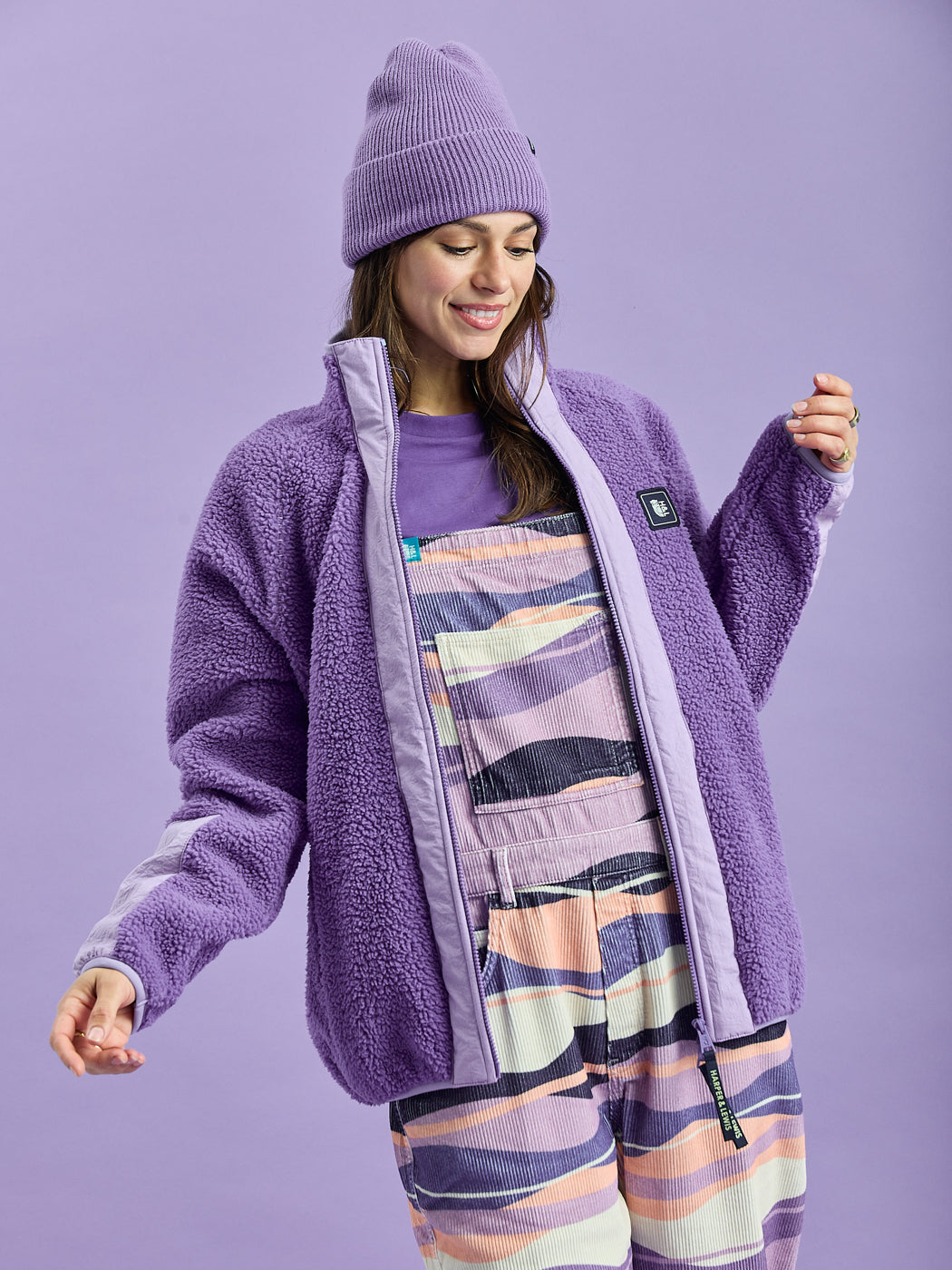 Lois Retro Pattern Corduroy Dungarees