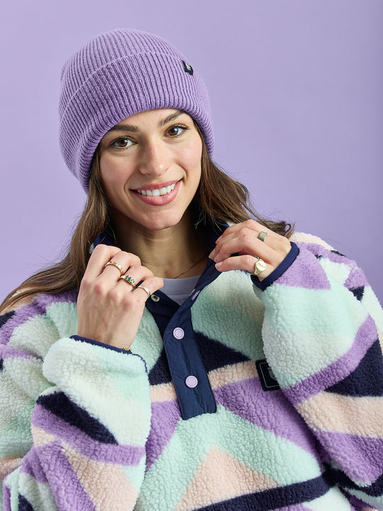 Charlie Retro Patroon Popper Neck Sherpa Fleece