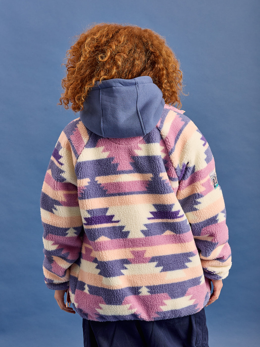 Finn Retro Pattern Full Zip Sherpa Fleece