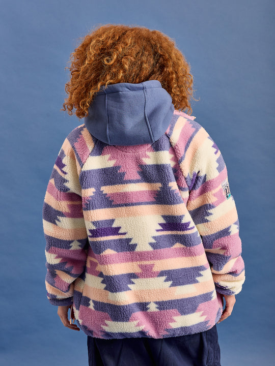 Finn Retro Pattern Full Zip Sherpa Fleece