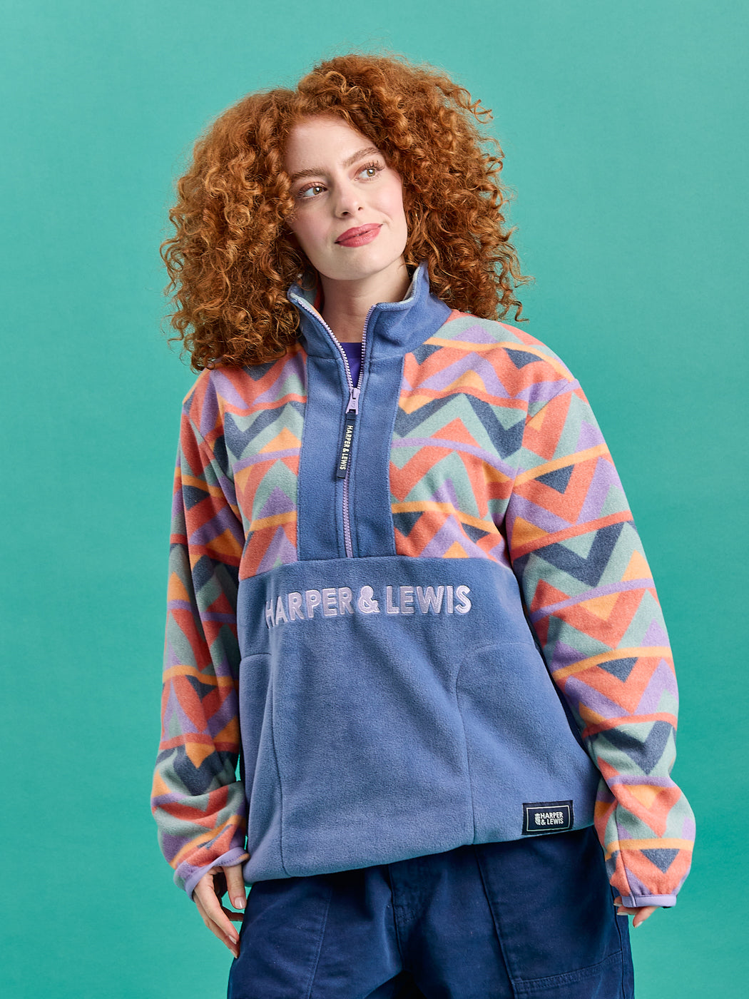 Bodie Retro Pattern 1/4 Zip Fleece