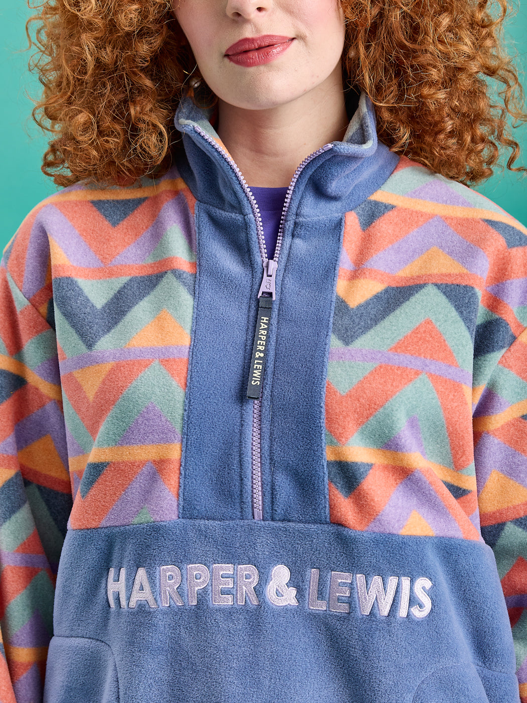 Bodie Retro Pattern 1/4 Zip Fleece