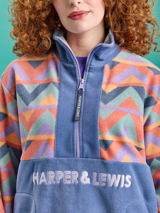 Bodie Retro Pattern 1/4 Zip Fleece