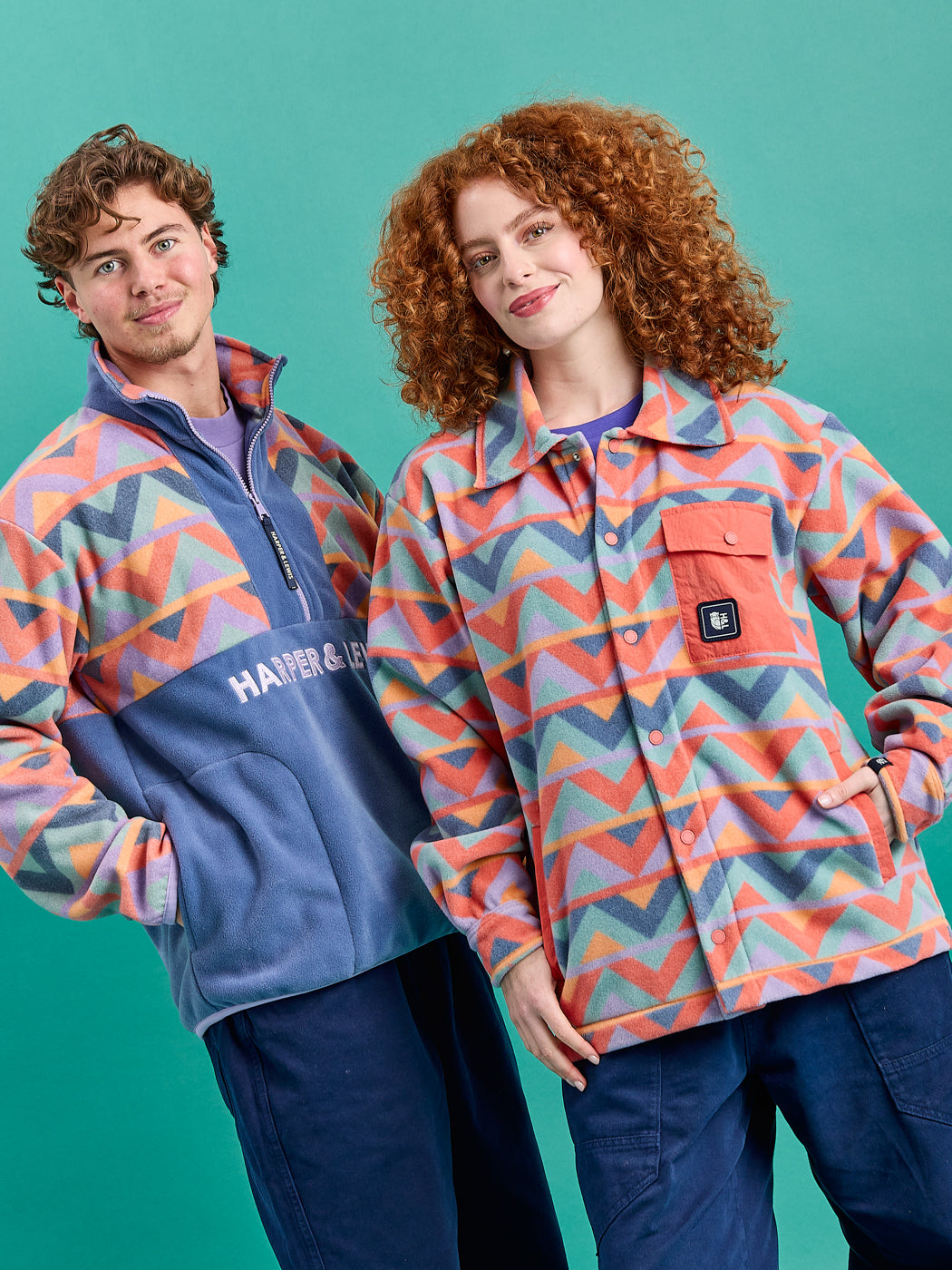 Bodie Retro Pattern 1/4 Zip Fleece