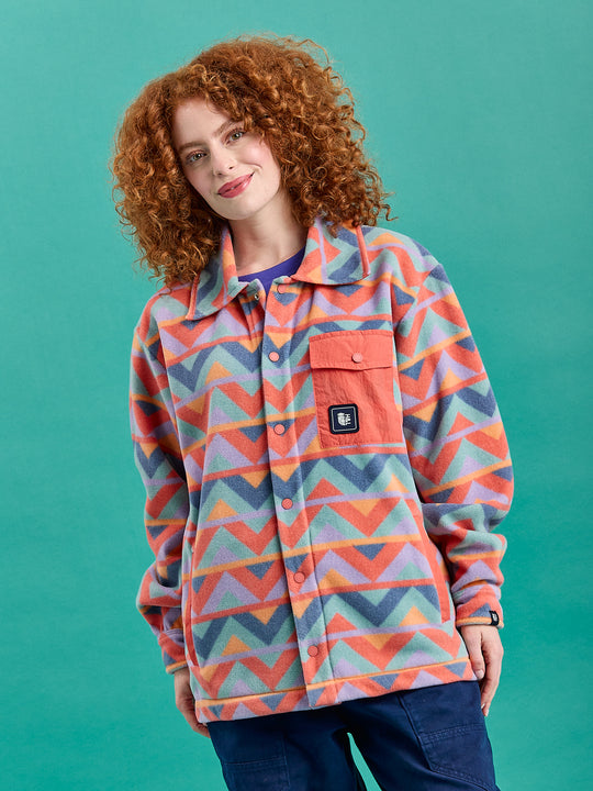 Greer Retro Pattern Fleece Shirt