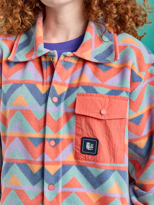 Greer Retro Pattern Fleece Shirt