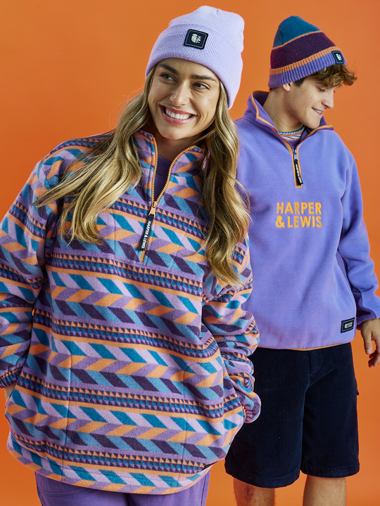 Harper & Lewis Raine 1/4 Zip Fleece, features a all over honeycomb inspired pattern including the colours of the season.